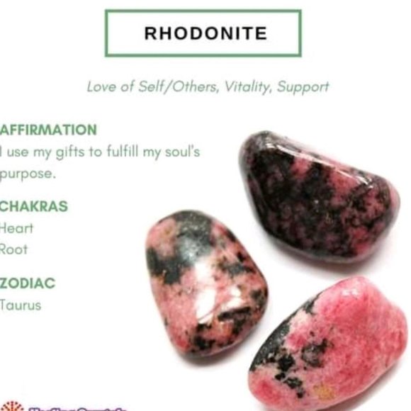 Rhodonite Crystal Heart - Picture 2 of 5